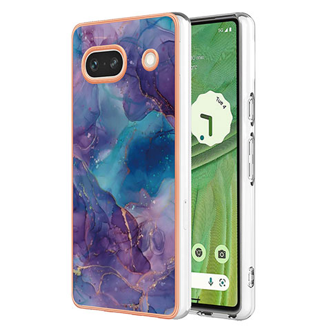 Custodia Silicone Gel Morbida Fantasia Modello Cover Y07B per Google Pixel 7a 5G Viola