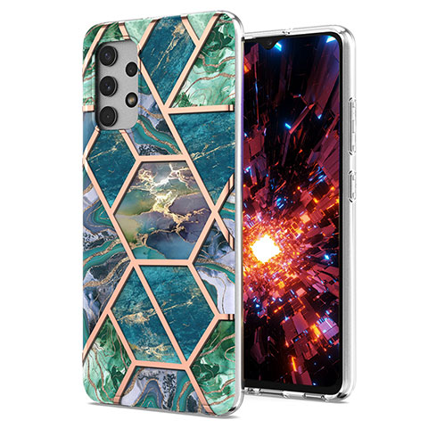 Custodia Silicone Gel Morbida Fantasia Modello Cover Y07B per Samsung Galaxy A32 5G Verde Notte