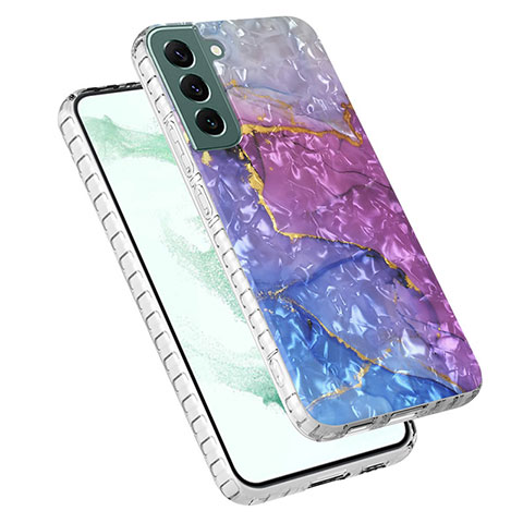 Custodia Silicone Gel Morbida Fantasia Modello Cover Y07B per Samsung Galaxy S21 Plus 5G Viola