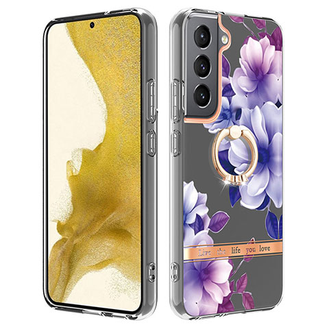 Custodia Silicone Gel Morbida Fantasia Modello Cover Y17B per Samsung Galaxy S21 FE 5G Viola