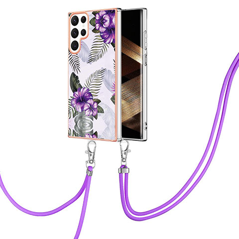 Custodia Silicone Gel Morbida Fantasia Modello Cover Y20B per Samsung Galaxy S24 Ultra 5G Viola