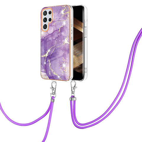 Custodia Silicone Gel Morbida Fantasia Modello Cover Y21B per Samsung Galaxy S24 Ultra 5G Viola