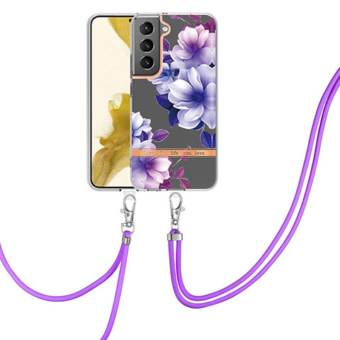 Custodia Silicone Gel Morbida Fantasia Modello Cover Y22B per Samsung Galaxy S21 FE 5G Viola