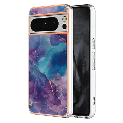 Custodia Silicone Gel Morbida Fantasia Modello Cover YB1 per Google Pixel 8 Pro 5G Viola