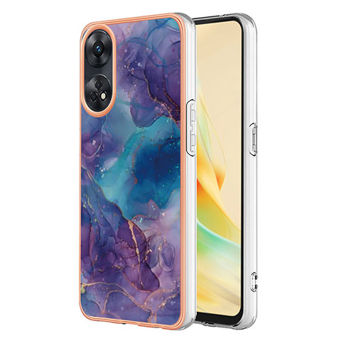 Custodia Silicone Gel Morbida Fantasia Modello Cover YB1 per Oppo Reno8 T 4G Viola