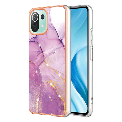 Custodia Silicone Gel Morbida Fantasia Modello Cover YB1 per Xiaomi Mi 11 Lite 4G Lavanda