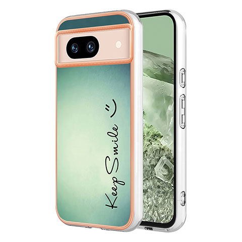 Custodia Silicone Gel Morbida Fantasia Modello Cover YB2 per Google Pixel 8a 5G Verde