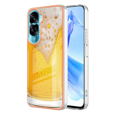 Custodia Silicone Gel Morbida Fantasia Modello Cover YB2 per Huawei Honor 90 Lite 5G Giallo