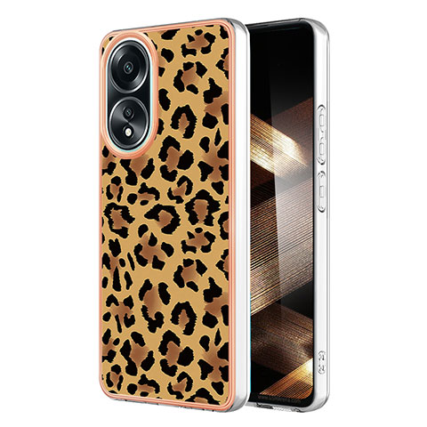 Custodia Silicone Gel Morbida Fantasia Modello Cover YB2 per Oppo A18 Marrone