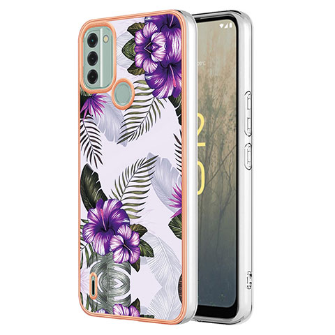 Custodia Silicone Gel Morbida Fantasia Modello Cover YB3 per Nokia C31 Viola