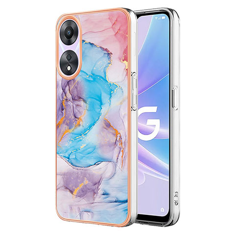 Custodia Silicone Gel Morbida Fantasia Modello Cover YB3 per Oppo A78 5G Blu