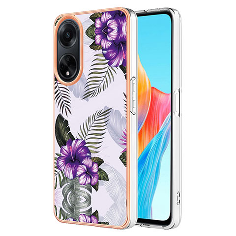 Custodia Silicone Gel Morbida Fantasia Modello Cover YB3 per Oppo A98 5G Viola