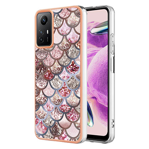 Custodia Silicone Gel Morbida Fantasia Modello Cover YB3 per Xiaomi Redmi Note 12S Marrone