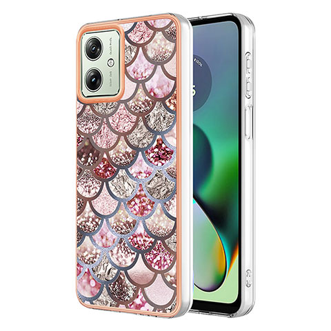 Custodia Silicone Gel Morbida Fantasia Modello Cover YB4 per Motorola Moto G54 5G Marrone