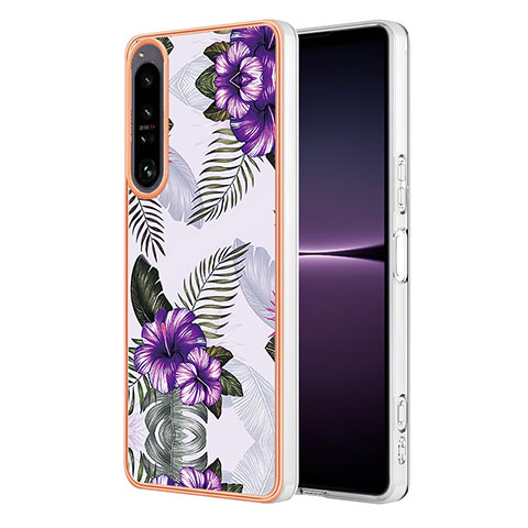 Custodia Silicone Gel Morbida Fantasia Modello Cover YB4 per Sony Xperia 1 IV Viola