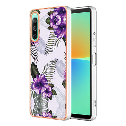 Custodia Silicone Gel Morbida Fantasia Modello Cover YB4 per Sony Xperia 10 IV Viola