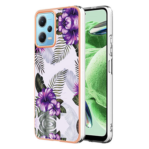 Custodia Silicone Gel Morbida Fantasia Modello Cover YB4 per Xiaomi Redmi Note 12 5G Viola