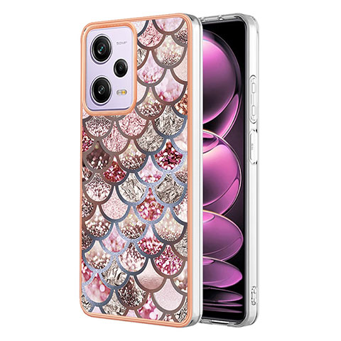 Custodia Silicone Gel Morbida Fantasia Modello Cover YB4 per Xiaomi Redmi Note 12 Pro 5G Marrone