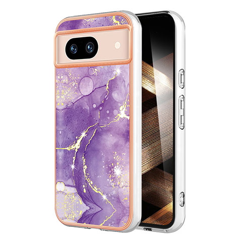 Custodia Silicone Gel Morbida Fantasia Modello Cover YB5 per Google Pixel 8a 5G Viola