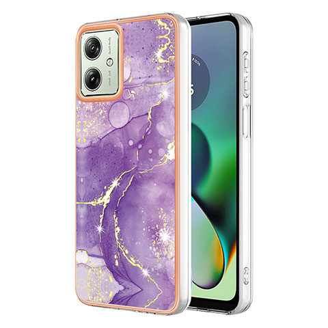 Custodia Silicone Gel Morbida Fantasia Modello Cover YB5 per Motorola Moto G54 5G Viola