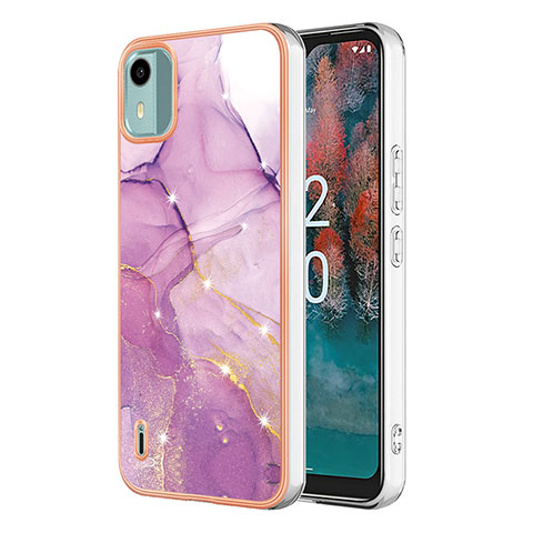 Custodia Silicone Gel Morbida Fantasia Modello Cover YB5 per Nokia C12 Plus Lavanda