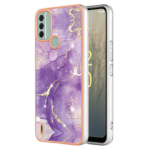 Custodia Silicone Gel Morbida Fantasia Modello Cover YB5 per Nokia C31 Viola