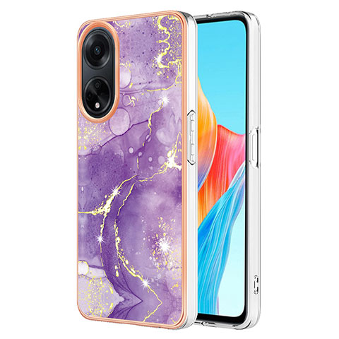 Custodia Silicone Gel Morbida Fantasia Modello Cover YB5 per Oppo A98 5G Viola