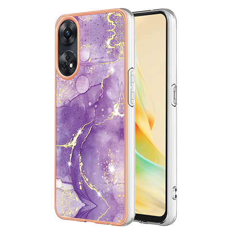 Custodia Silicone Gel Morbida Fantasia Modello Cover YB5 per Oppo Reno8 T 4G Viola