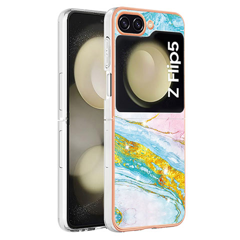 Custodia Silicone Gel Morbida Fantasia Modello Cover YB5 per Samsung Galaxy Z Flip5 5G Colorato