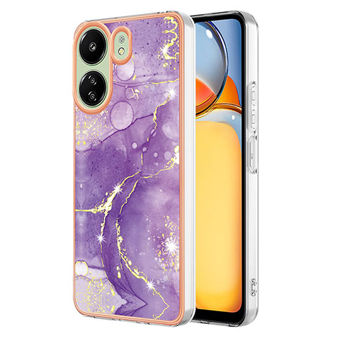 Custodia Silicone Gel Morbida Fantasia Modello Cover YB5 per Xiaomi Poco C65 Viola