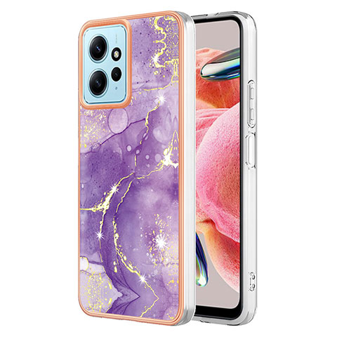 Custodia Silicone Gel Morbida Fantasia Modello Cover YB5 per Xiaomi Redmi Note 12 4G Viola