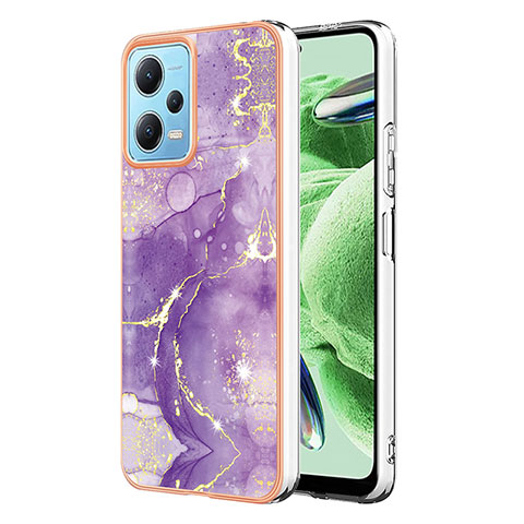 Custodia Silicone Gel Morbida Fantasia Modello Cover YB5 per Xiaomi Redmi Note 12 5G Viola