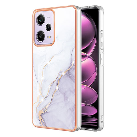 Custodia Silicone Gel Morbida Fantasia Modello Cover YB5 per Xiaomi Redmi Note 12 Pro 5G Bianco