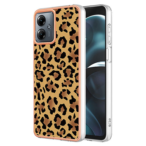 Custodia Silicone Gel Morbida Fantasia Modello Cover YB6 per Motorola Moto G14 Marrone