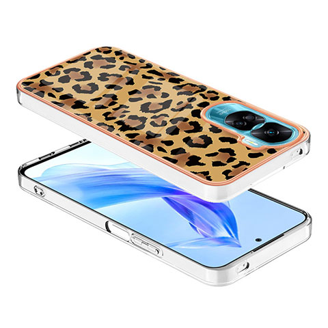 Custodia Silicone Gel Morbida Fantasia Modello Cover YB8 per Huawei Honor 90 Lite 5G Marrone