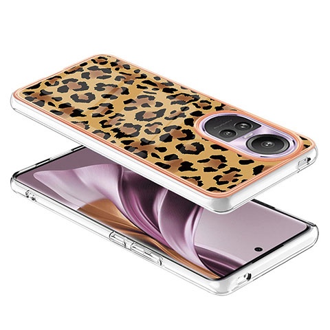 Custodia Silicone Gel Morbida Fantasia Modello Cover YB8 per Oppo Reno10 5G Marrone