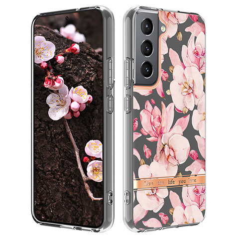 Custodia Silicone Gel Morbida Fiori Cover per Samsung Galaxy S23 5G Rosa