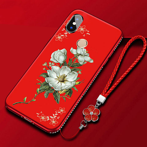 Custodia Silicone Gel Morbida Fiori Cover per Xiaomi Redmi 6 Pro Colorato