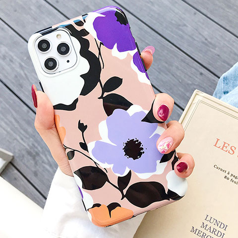 Custodia Silicone Gel Morbida Fiori Cover S03 per Apple iPhone 11 Pro Multicolore