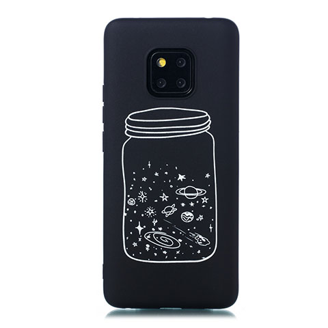 Custodia Silicone Gel Morbida Mistica Luna Stelle Cover per Huawei Mate 20 Pro Bianco