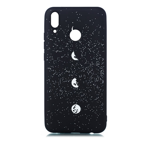 Custodia Silicone Gel Morbida Mistica Luna Stelle Cover per Huawei Y9 (2019) Multicolore