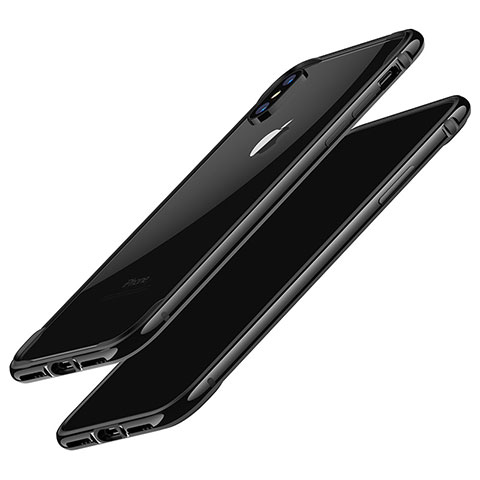 Custodia Silicone Laterale F02 per Apple iPhone X Nero