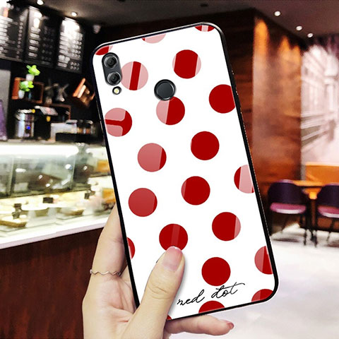 Custodia Silicone Laterale Fantasia Modello Specchio Cover per Huawei Honor V10 Lite Rosso