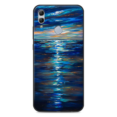 Custodia Silicone Laterale Mistica Luna Stelle Specchio Cover S02 per Huawei Honor 10 Lite Multicolore