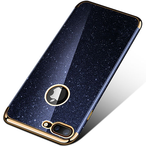 Custodia Silicone Morbida Bling Bling per Apple iPhone 8 Plus Blu