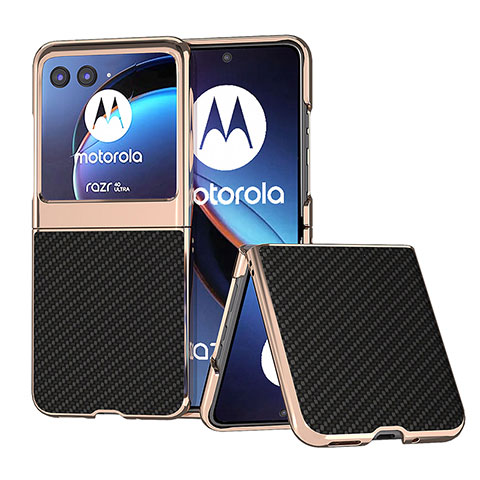 Custodia Silicone Morbida In Pelle Cover B04H per Motorola Moto Razr 40 Ultra 5G Nero