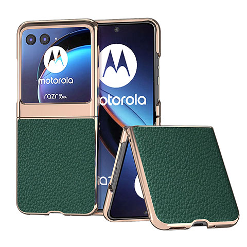 Custodia Silicone Morbida In Pelle Cover B06H per Motorola Moto Razr 40 Ultra 5G Verde