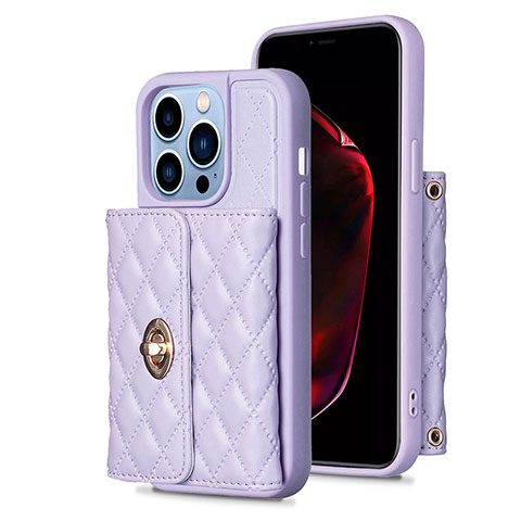 Custodia Silicone Morbida In Pelle Cover BF1 per Apple iPhone 15 Pro Lavanda