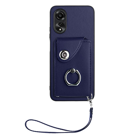 Custodia Silicone Morbida In Pelle Cover BF1 per Oppo A17 Blu