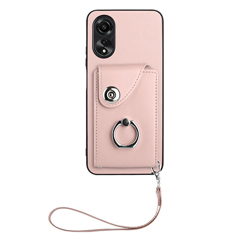 Custodia Silicone Morbida In Pelle Cover BF1 per Oppo A38 Oro Rosa